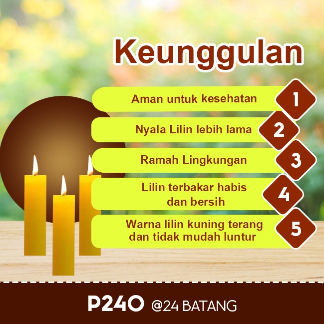 Lilin Batang Sembahyang Sukhavati P240 Kuning