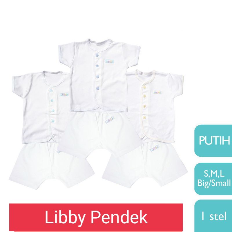 Libby setelan pendek putih polos