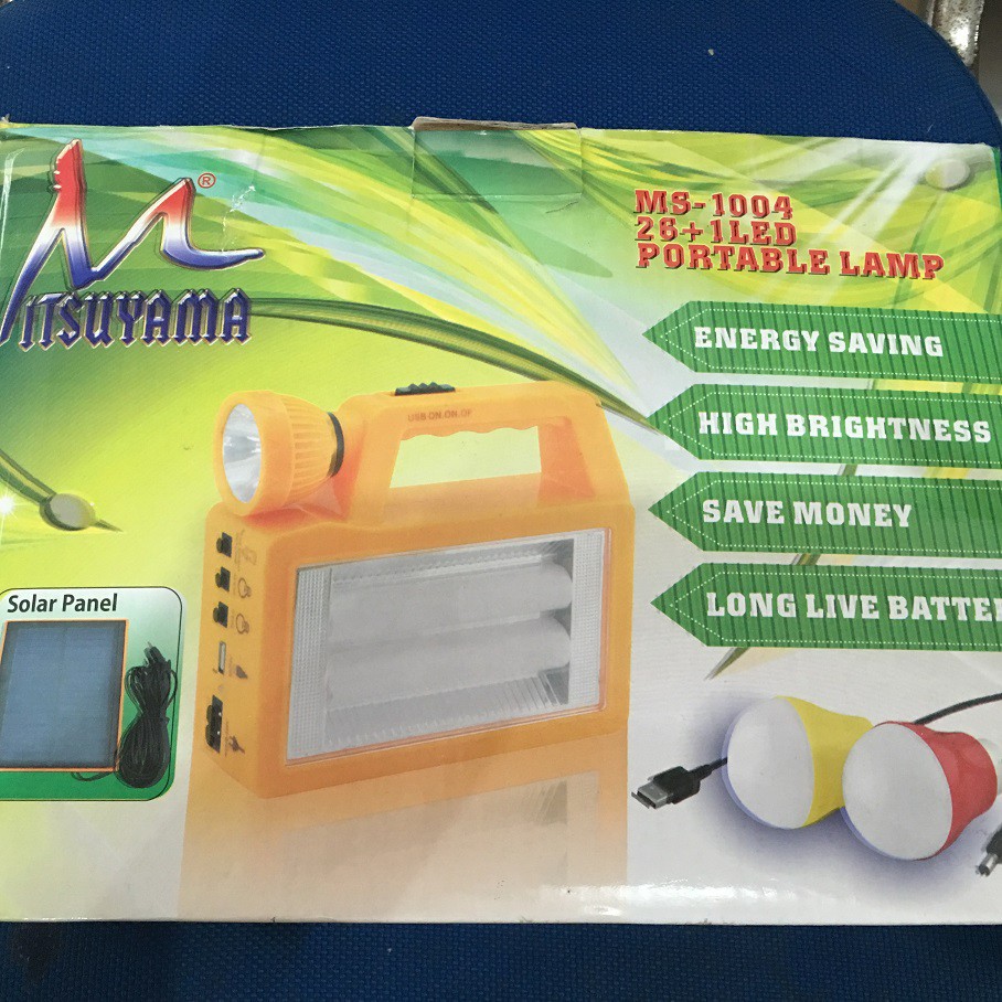 Paket Lampu Tenaga Solar Satu Rumah Charger Hp Senter Emergency Mitsuyama MS1004