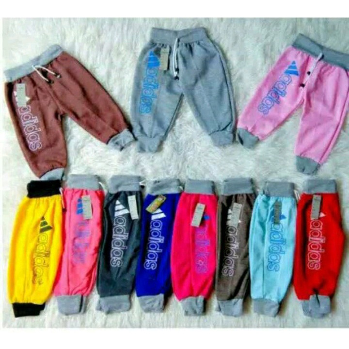 Celana jogger anak perempuan dan pria isi 3 pcs