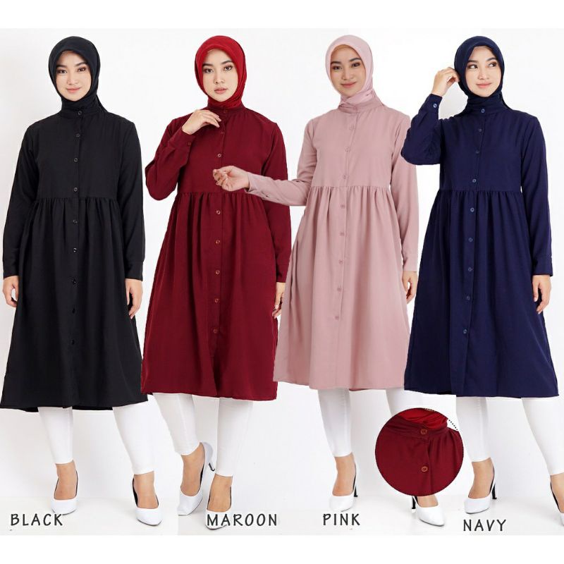 TUNIK MURAH - TUNIK PANJANG - TUNIK MUSLIMAH - BAJU LENGAN PANJANG - TUNIK KEMEJA PANJANG - TUNIK BU