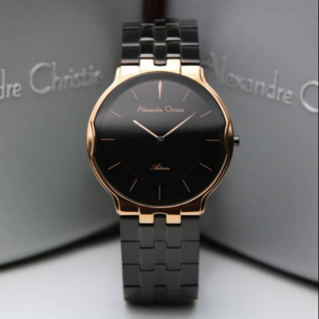 ALEXANDRE CHRISTIE AC8616 BLACK ROSEGOLD PRIA.ORIGINAL GARANSI RESMI 1 TAHUN