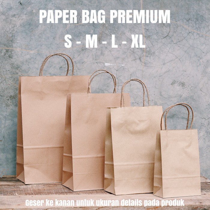 

NEW PAPER BAG POLOS COKLAT TALI KERTAS - S