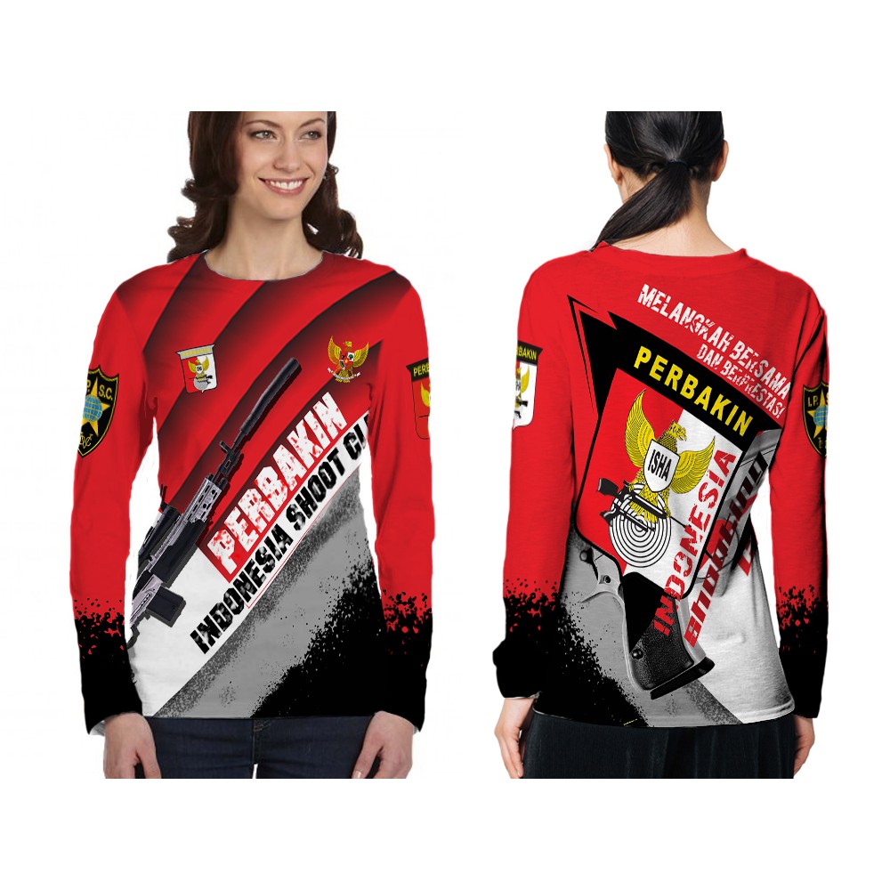 Kaos Perbakin Wanita | Kaos Perbakin Lengan Panjang | Kaos Perbakin Loreng