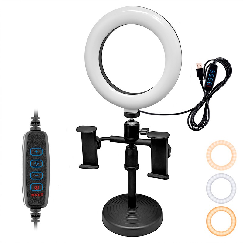 Ring Light  Fill LED 6Inch  CXB-160A Lampu Selfie With 2 holder H700p + Tripod 35 cm