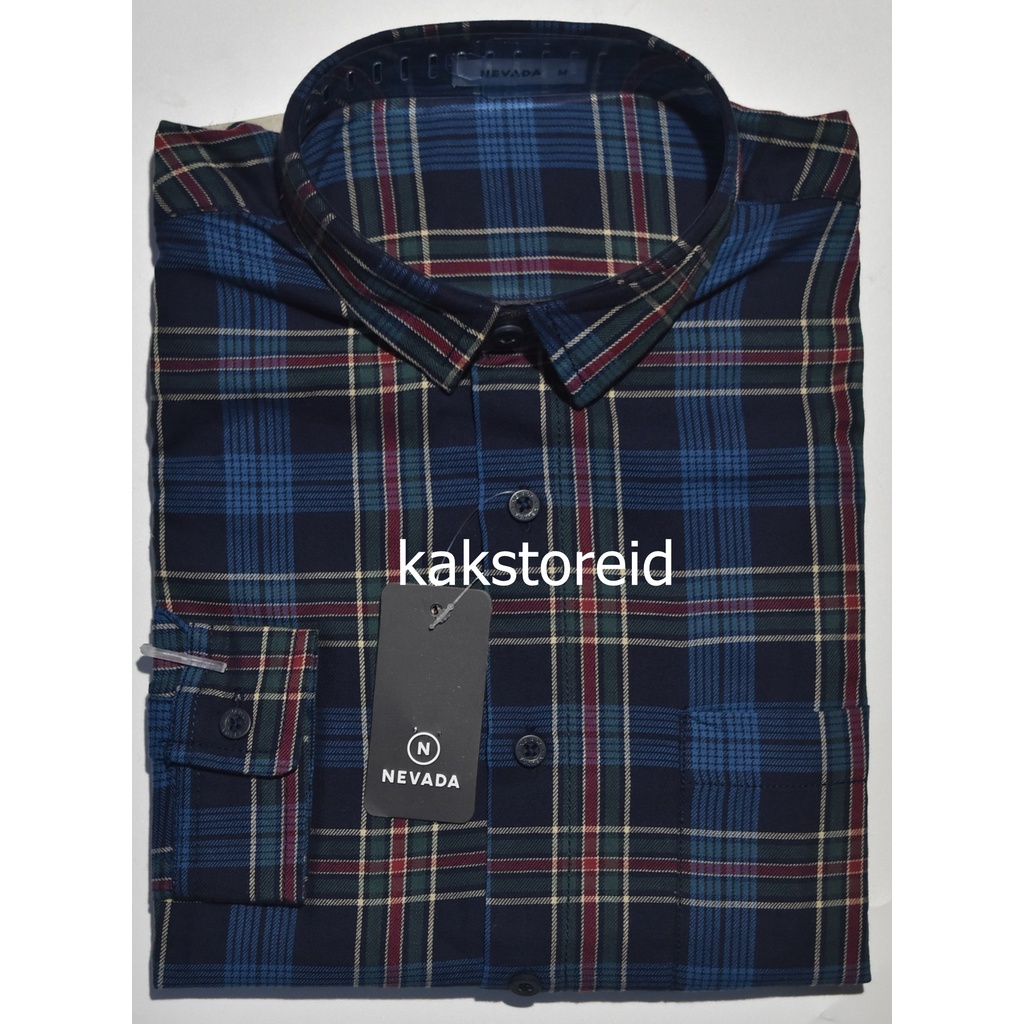 Kemeja Pria Nevada Navy Lengan Panjang OWE 188 ORIGINAL