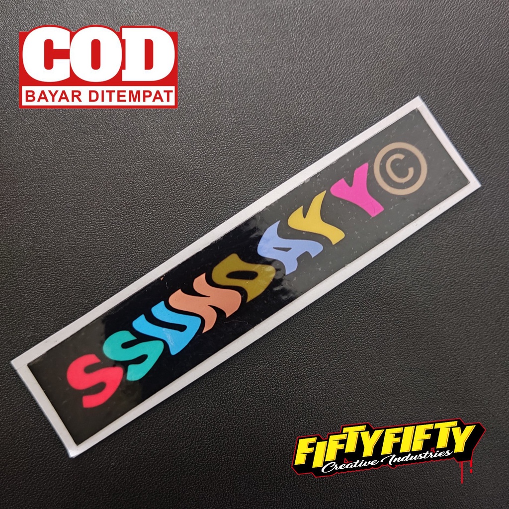 Stiker Print Cut BRAND DISTRO SUNDAY Warna Stiker Printing Laminasi Glossy Tahan Air Stiker Motor Mobil Helm Sudah Membentuk Pola Desain