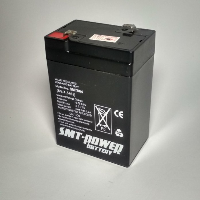 SMT POWER 6 VOLT 4 AMPER 6VOLT 4.5 AMPER MOTOR MOTORAN MAINAN AKI MOBIL MOBILAN 6V 4AH 6 V 4.5AH BTTREY