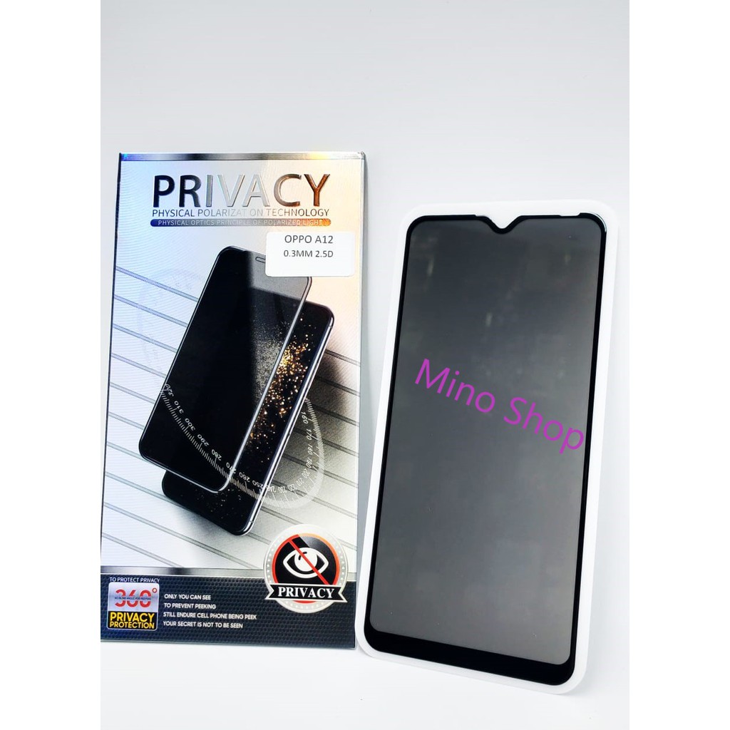 TEMPER GLASS - TG OPPO A12 ANTY SPY 5D FULL SCREEN COVER