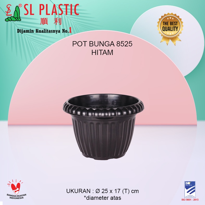 Pot Bunga / Pot Tanaman Hitam Tipe 8525 SL PLASTIC