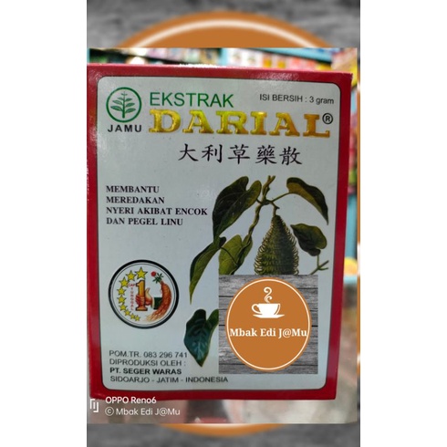 

Jamu eceran 1 sachet Darial untuk pegal linu dan encok