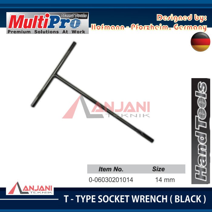 KUNCI SOCK T SOCKET WRENCH BLACK 14 MM MULTIPRO SOK HITAM 14MM