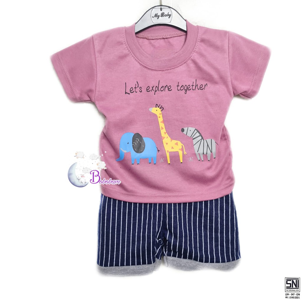 BOBOBAM BAJU BAYI LAKI LAKI  SETELAN ANAK COWO LUCU STELAN COWOK  6 12 BULAN  KEREN TRENDY KEKINIAN HEWAN UNISEX CEWE PEREMPUAN