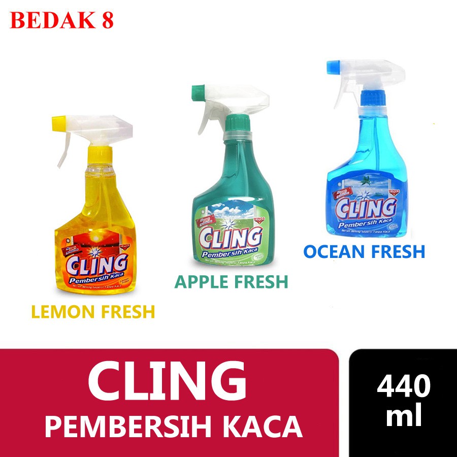 Cling Pembersih Kaca BOTOL SPRAY 440 ml/ Cling Glass Cleaner