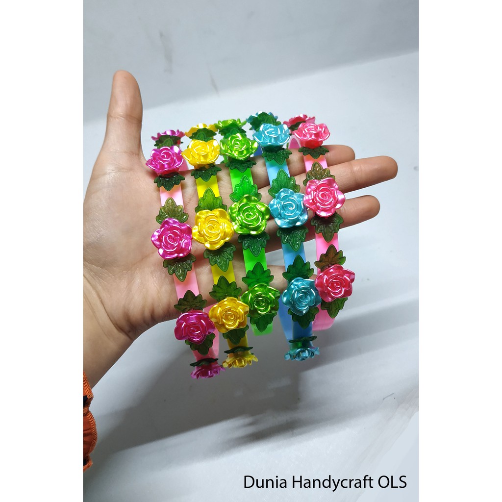 Bando Bunga Mutiara Warna Headpiece Aksesoris Rambut Wanita