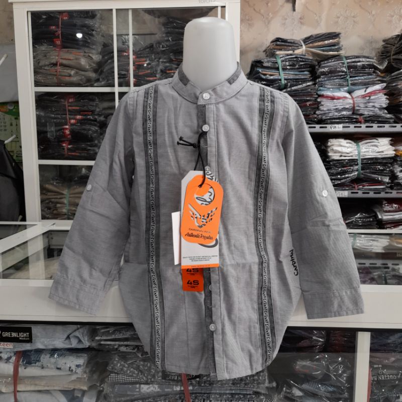 Cardinal Kids Kemeja Koko Baju Taqwa Anak Muslim abu-abu