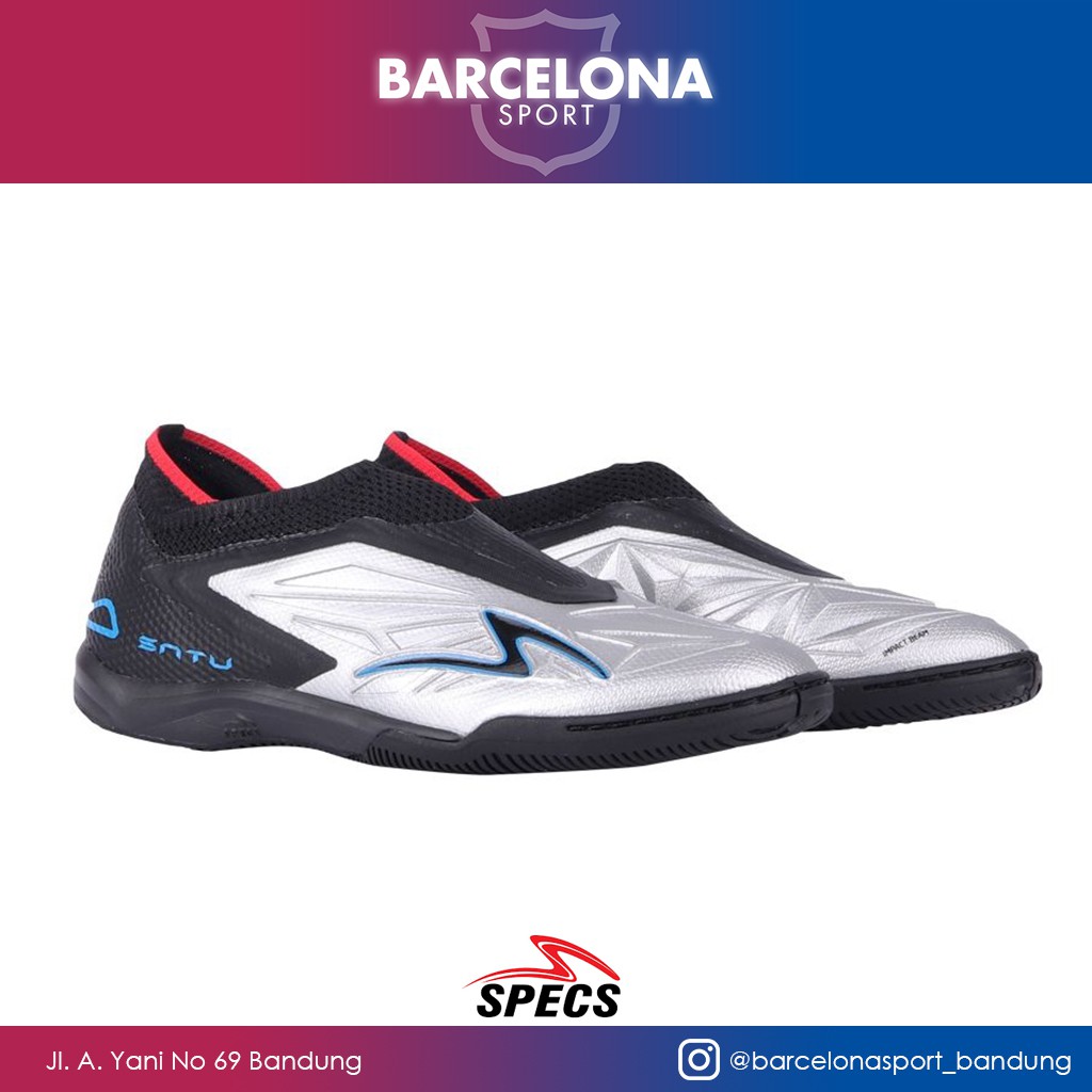 Specs Accelerator Satu Elite IN Sepatu Futsal - Silver/Black/Emperor Red