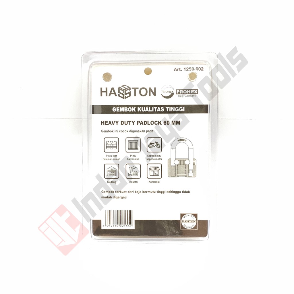 HASSTON PROHEX 1250-602 Gembok 60 mm Heavy Duty Lock Leher Panjang