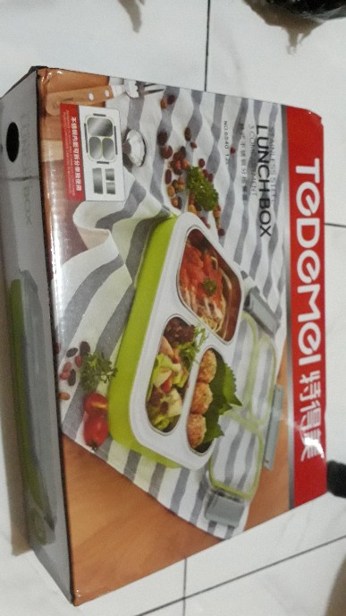 Kotak Bekal Lunchbox Stainless Anti Tumpah Tedemei 6540  Pink Green Blue