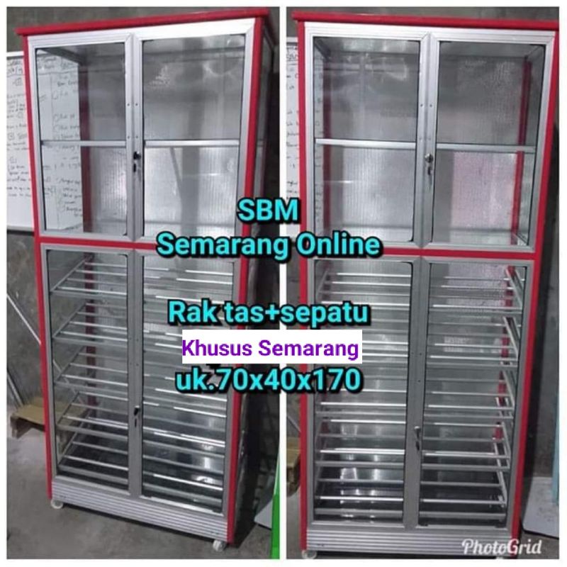 Sbmsemarang - RAK SEPATU KACA 70/ LEMARI SEPATU (KHUSUS SEMARANG)