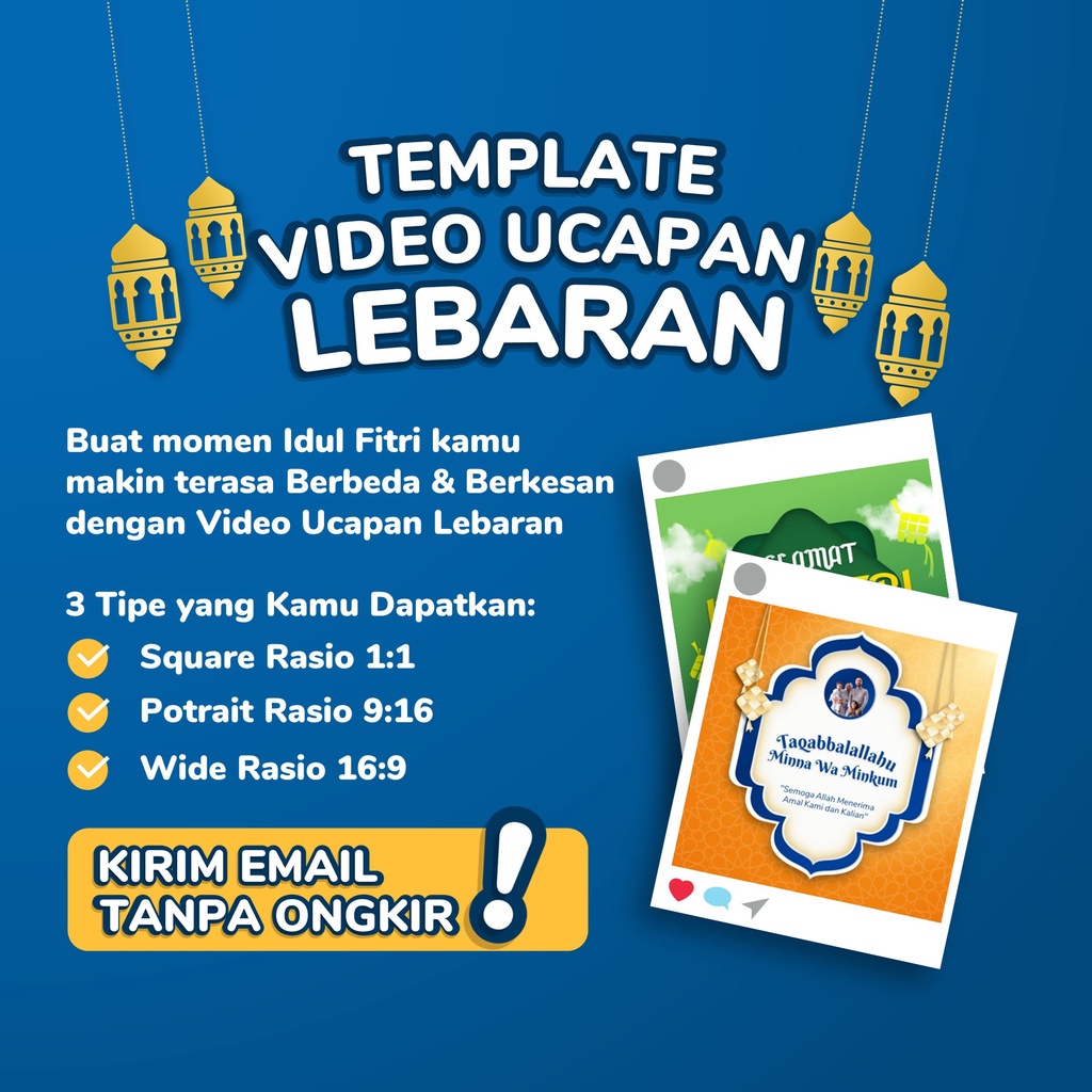 Template Video Ucapan Lebaran Idul Fitri dan Idul Adha 3 Rasio