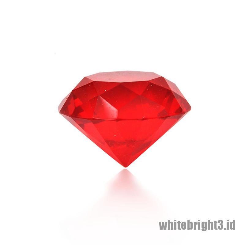 ❤White3 Warna Putih❤ Pemberat Kertas Bentuk Berlian Bahan Kaca Kristal Untuk Dekorasi Pernikahan