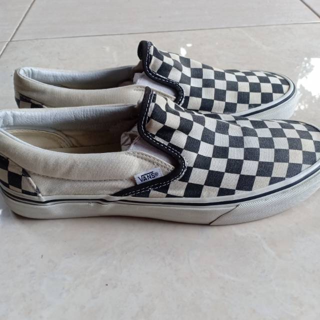 jual vans checkerboard slip on second