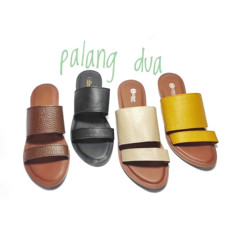 Sandal Selop Kulit Wanita Sendal Papirut Wanita Slip Sandal Papirut Cewek Produksi Garut Asli