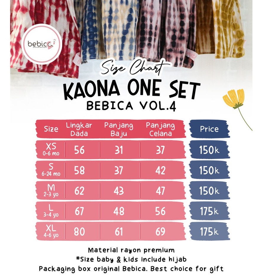 BEBICA Kaona Set (one set + hijab) setelan bayi