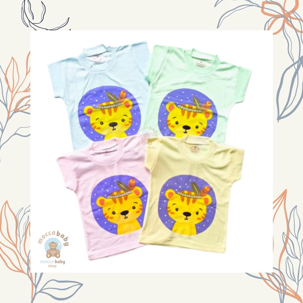 MBSS - ONECK INDIAN WARNA Kaos Harian Karakter Anak Kids SIZE 0-4 Tahun / Kaos Anak Motif Kartun Unisex