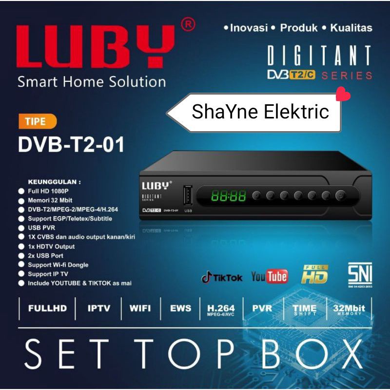 Set Top Box LUBY DVB T2 01 STB Receiver Digital Setopbox