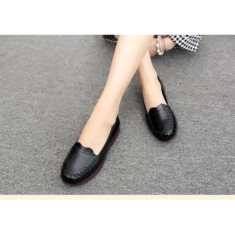 womens leather slip on flats