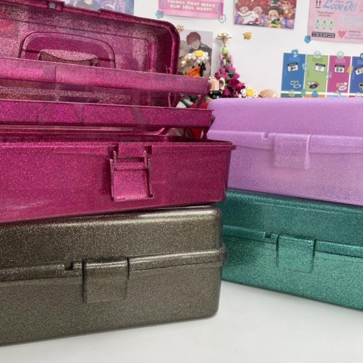 ➳ PEANUT ROOM | Glittery Tool Box Size M - for craft, stationery, beauty/ make up tools, nail art an