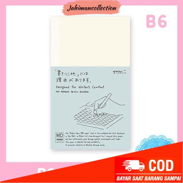 

✨ BISA COD ✨ Midori MD Notebook Grid B6 Slim | PO Japan