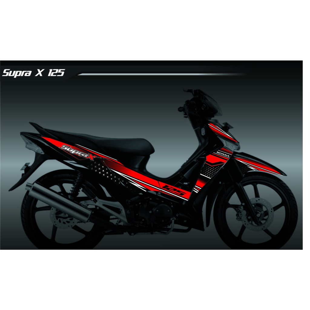 VARIASI LIS CUSTOM / COD STICKER VARIASI MOTOR HONDA SUPRA X 125 OLD STRIPING VARIASI/STICKER CUSTOM