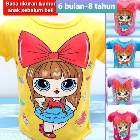 ( Grosir ) 6 bulan-8 thun MIX CEWEK kaos anak perempuan (50 pcs =1 klik S,M,L,XL,NO.4, NO.6) baju atasan size random gambar campur pakaian