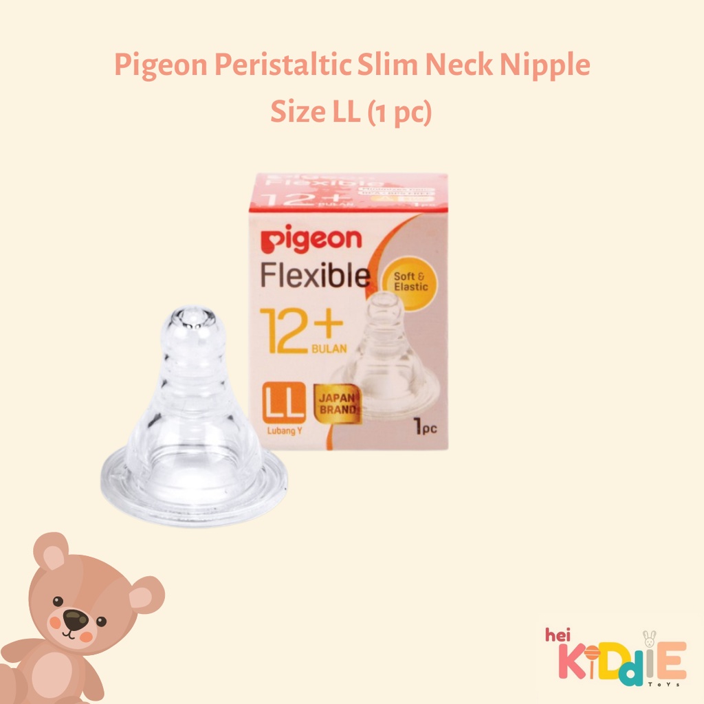 Dot Pigeon Peristaltic Slim Neck Nipple S M L LL Isi 1/2/3