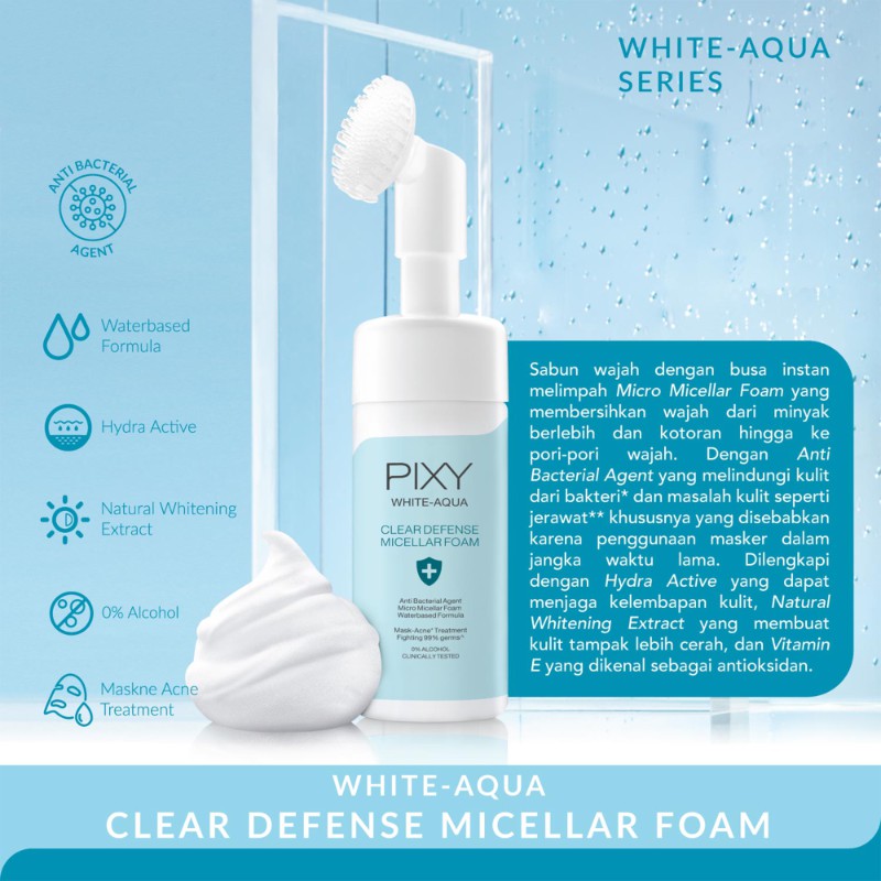 PIXY WHITE AQUA CLEAR DEFENSE MICELLAR FOAM 110 ML @MJ