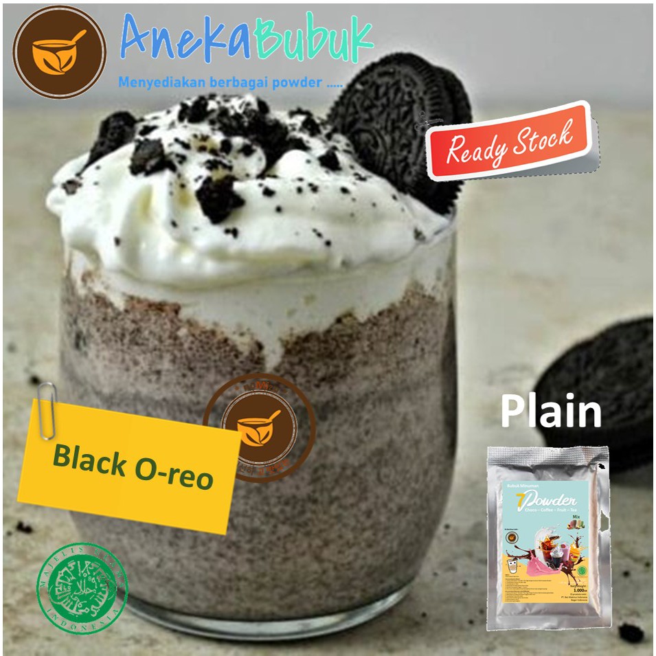

BUBUK MINUMAN PLAIN BLACK OWRE0 1KG -SERBUK MINUMAN ES BOBA KEKINIAN RASA BLACK 0WREO 1KG