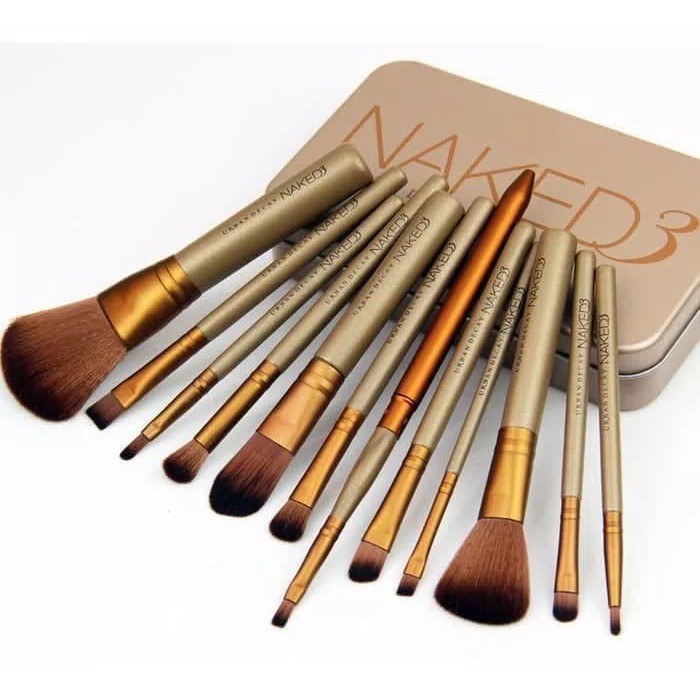 Kuas Make Up Naked 3 Set isi 12 Pcs / Make up Brush Naked