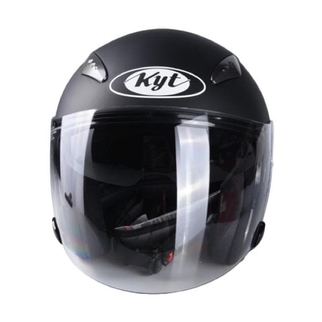 Helm kyt galaxy slide double visor halface black doff