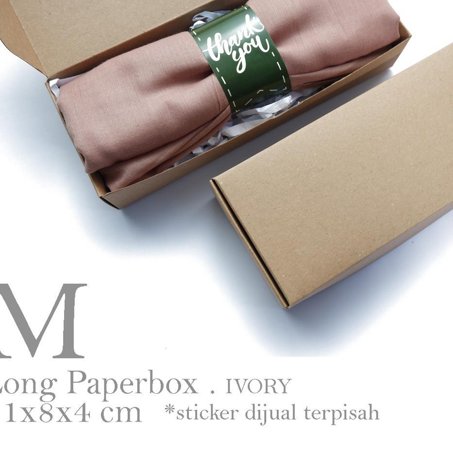 

[KODE 8635] [HARGA 10pcs] LONG PAPERBOX M / MEDIUM SIZE (21x8x4 cm) BROWN KRAFT/ PAPER BOX / PAPER