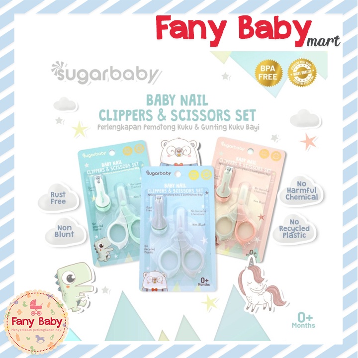 SUGAR BABY NAIL CLIPPERS &amp; SCISSORS SET