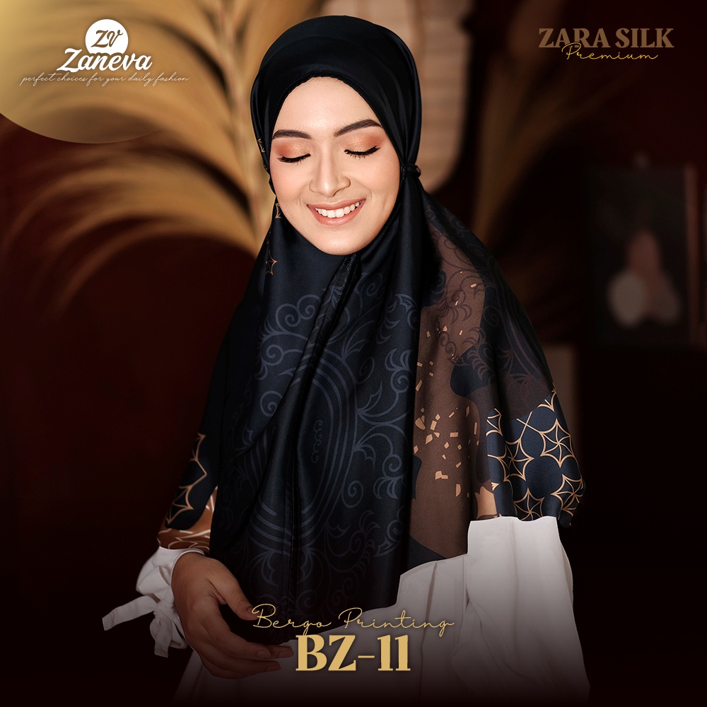 Bergo Zaneva Hijab Bahan Zara Silk l Bergo Premium By Zaneva Hijab