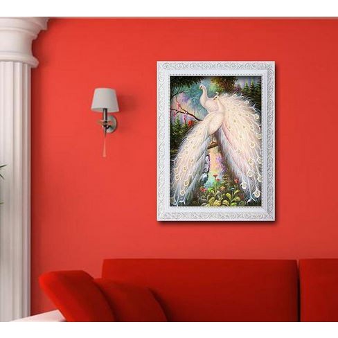 DIY Full Drill Diamond Painting - 5D 2 White Peafowl Stitch Kit