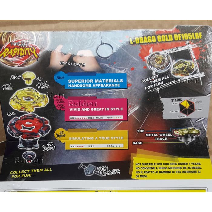 Jual Beyblade Gold L-Drago Destroy (Kw) Ldrago Mainan Gasing Rakit Jepang Murah