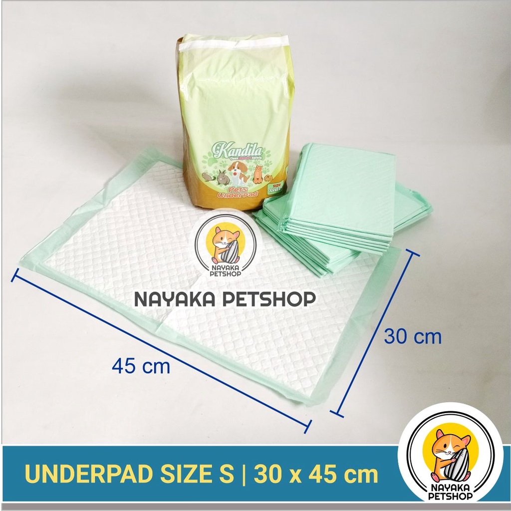 Underpad Kucing Size S 30 x 45 cm Perlak Sekali Pakai Training Pad Latihan Kencing Pup Pipis Anjing Alas Kandang Hewan