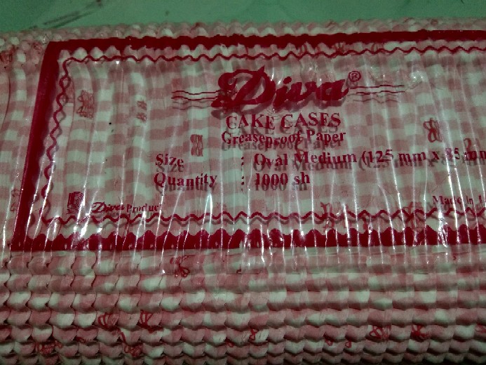 Diva Cake Cases Oval Medium 125x85mm / Kertas Cup Cake Bolu Oval Medium / Bolu Oval Diva Medium