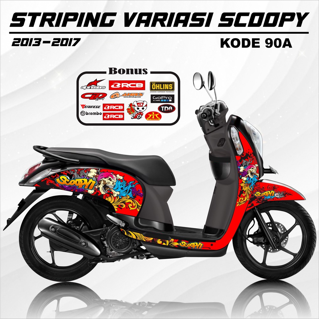 Striping Scoopy Stiker Scoopy 2013/2017 Kode 90