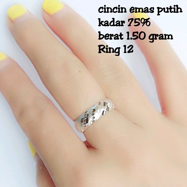 Cincin Emas Putih Kadar 75 Persen 1 50 Gram Shopee Indonesia